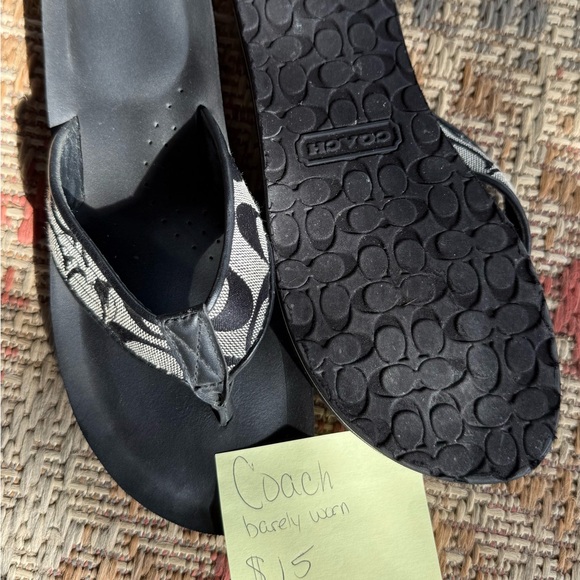 Coach Black and White Flip Flops - Picture 2 of 3